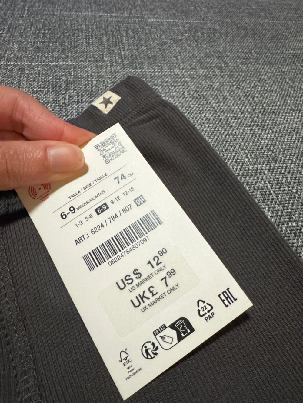 Black Ribbed Baby/Toddler Leggings